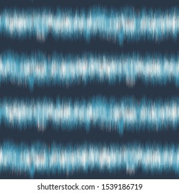 Fuzzy ikat stripes in dark blue and white.  Shibori tie-die stripes.  Seamless repeat vector pattern swatch made with code.  Generative Art.