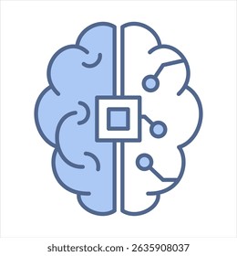 Ilustração do Vetor de Ícone Azul de Lógica Difusa