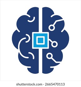 Fuzzy Logic Flat Blue Icon Vector Illustration