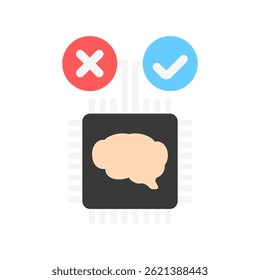 Fuzzy Logic flat color, mini illustration icon. use for modern concept, print, UI, UX kit, web and app development. Vector EPS 10, related to artificial intelligence, technology theme