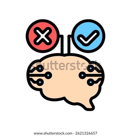 Fuzzy Logic outline color, mini illustration icon. use for modern concept, print, UI, UX kit, web and app development. Vector EPS 10, related to artificial intelligence, technology theme