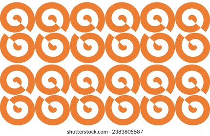 El bloque espiral de la espina dorsal naranja difusa se repite a la perfección, diseño para impresión de tela o papel pintado
