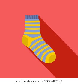 Fuzzy sock icon. Flat illustration of fuzzy sock vector icon for web