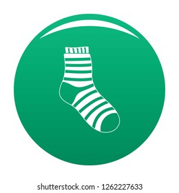 Fuzzy sock icon. Simple illustration of fuzzy sock vector icon for any design green