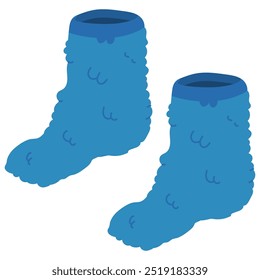 Fuzzy socks for men vector cartoon illustration isolated on a white background.