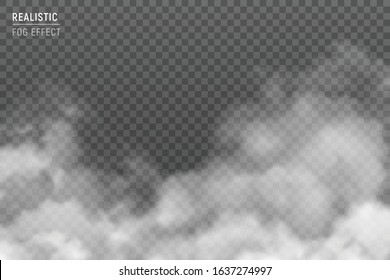 Fuzzy Stratus Clouds With Fog Effect Realistic Image Against Light Gray Hazy Smog Background Transparent Vector Illustration 