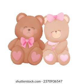 Fuzzy Valentine Teddy bear, for decoration invitation and greetings