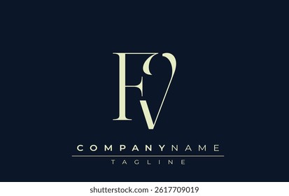 FV abstract Logo. Elegantly Designed Minimalist Monogram Logo with Stylish Lettering. Sophisticated and sleek minimalist monogram showcasing unique lettering design.