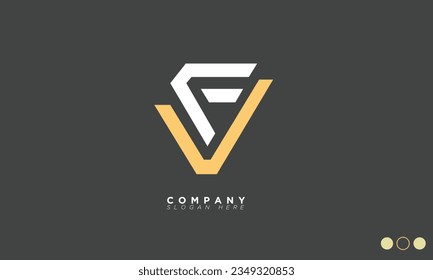 FV Alphabet letters Initials Monogram logo VF, F and V