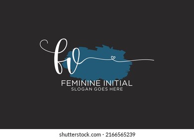 FV beauty monogram and elegant logo design handwriting logo of initial signature, wedding, fashion, floral and botanical with creative template.