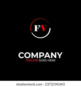 plantilla de diseño de logotipo de letras modernas creativas FV