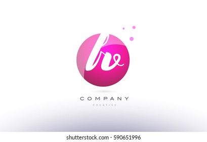 fv f v  sphere pink 3d alphabet company letter combination logo hand writting written design vector icon template 