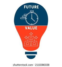 FV - Future Value acronym. business concept background. vector illustration concept with keywords and icons. lettering illustration with icons for web banner, flyer, landing pag