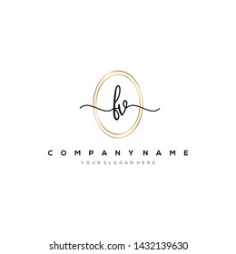 FV handwriting initial logo template vector.