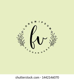 FV Initial beauty floral logo template
