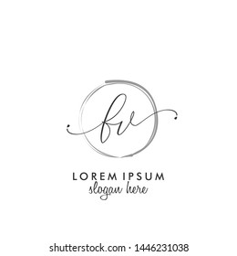 FV Initial beauty monogram logo vector