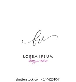 FV Initial beauty monogram logo vector