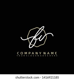 FV Initial handwriting logo concept