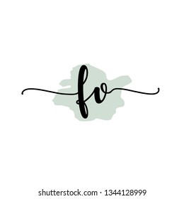 FV  Initial Handwriting logo template vector