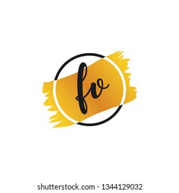 FV  Initial Handwriting logo template vector