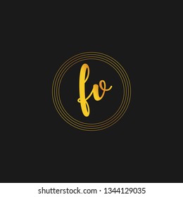 FV  Initial Handwriting logo template vector