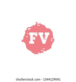 FV  Initial Handwriting logo template vector