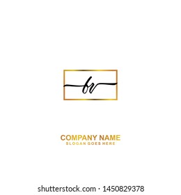 FV Initial handwriting logo template vector