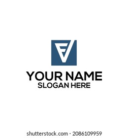 FV  INITIAL LETTER ABSTRACT ICON DESIGN CONCEPT 