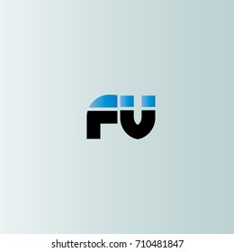 fv initial letter linked lowercase logo. f and v vector template design