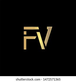 FV Initial logo Capital Letters Gold colors