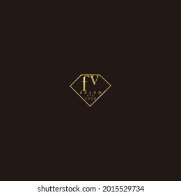 FV Logo inicial diamante de lujo ilustración de boda