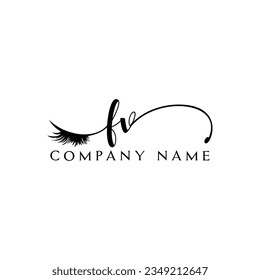 FV inicial Logotipo lash logo eyelector moderno