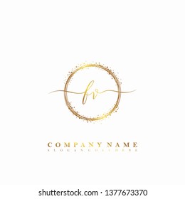 FV Initial luxury handwriting logo vector