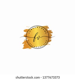 FV Initial luxury handwriting logo vector