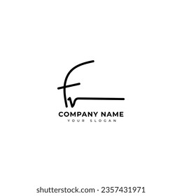 Fv Initial signature logo vector design