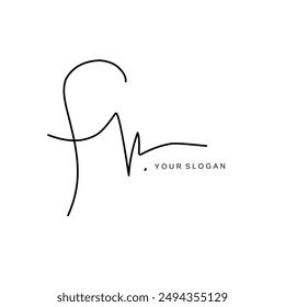 Fv Initial signature logo vector design
