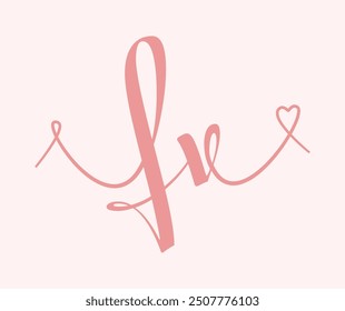 FV initial wedding monogram calligraphy vector illustration. Hand drawn lettering f and v love logo design for valentines day poster, greeting card, photo album, banner print or tattoo.