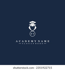 FV Initials Academy Logo Vector Art Icons and Graphics