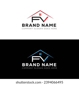  FV-Brief kreative Immobilien Vektor Logo Design. FV kreative Initials Buchstaben Logo Konzept.