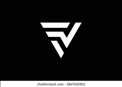 FV letter logo design on luxury background. VF monogram initials letter logo concept. FV icon design. VF elegant and Professional white color letter icon design on black background. F V