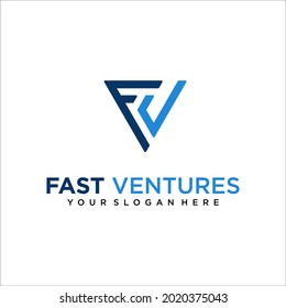 vector de diseño de logotipo de letra fv