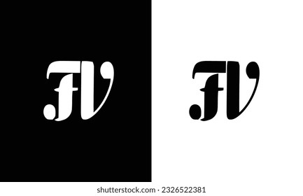 plantilla vectorial de diseño de logotipo de letras FV