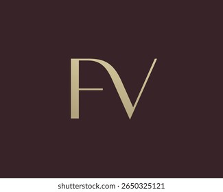 FV letter logo icon design. Classic style luxury initials monogram.