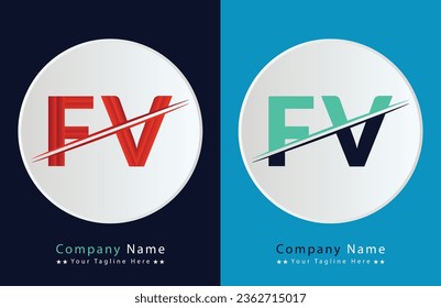 FV Letter Logo Template Illustration Design.