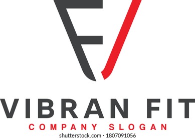 FV Letter Logo, Vibran fit logo