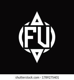 FV Logo with circle rounded combine triangle top and bottom side design template