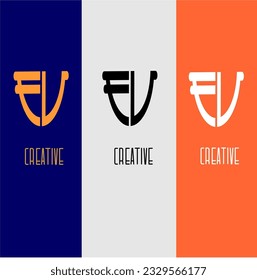 FV logo design identity concept of company,brand,business,vector icon and template