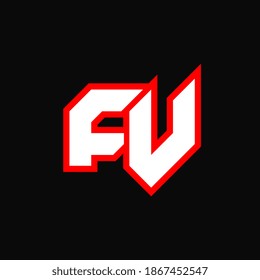 FV logo design, initial FV letter design with sci-fi style. FV logo for game, esport, Technology, Digital, Community or Business. F V sport modern Italic alphabet font. Typography urban style fonts.