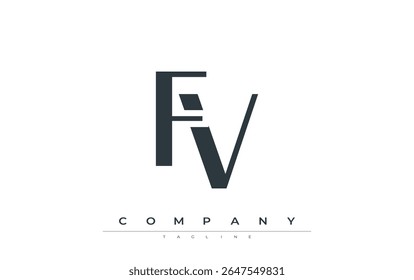 FV Modern Initials Logo Design. Branding logo with stylized initials showcasing bold design and modern aesthetic. Ideal for professional business branding or creative projects focusing on minimalistic