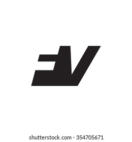 FV negative space letter logo
